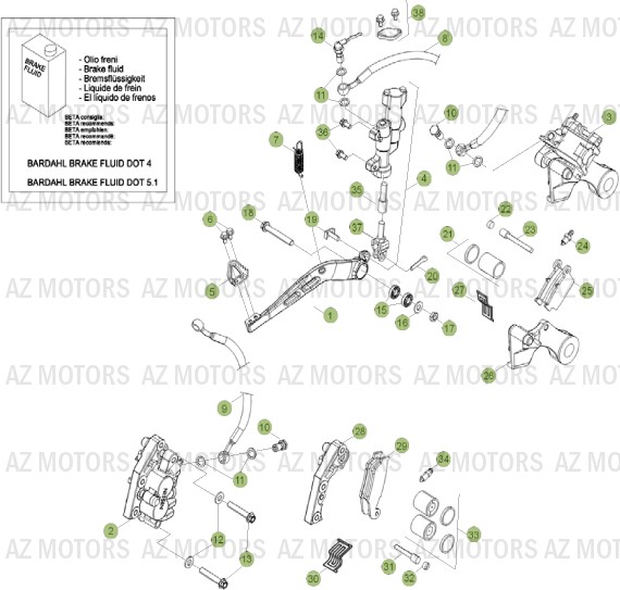 Freins BETA Pièces Beta RR 4T 400 Enduro - 2013