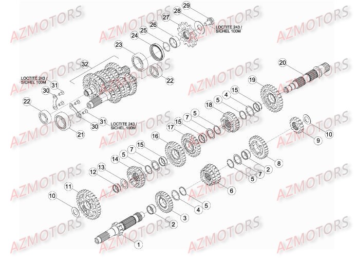 PIGNON DE TRANSMISSION SECONDA IRE BETA pour BOITE A VITESSES de RR-4T-400-14