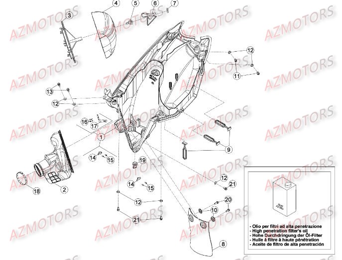 FILTRE AIR BETA pour BOITIER DU FILTRE de RR-4T-400-14