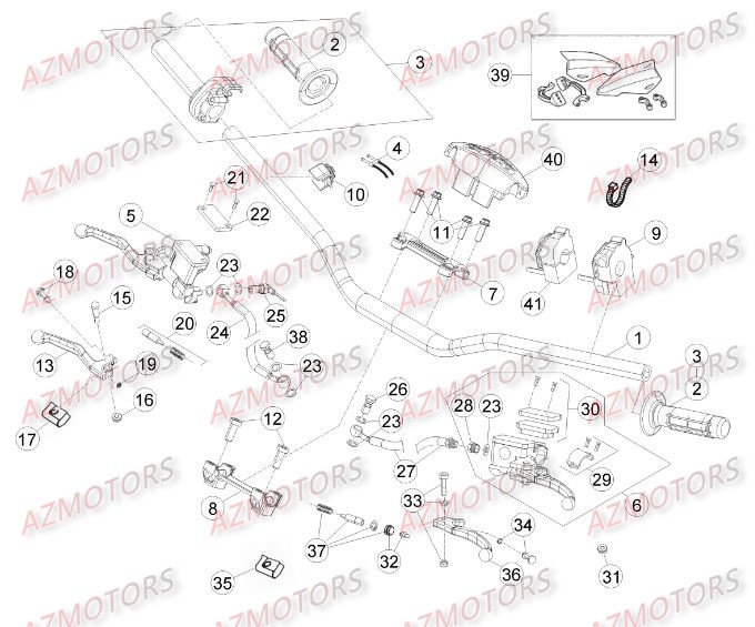 GUIDON RR 4T  07 BETA pour COMMANDES - GUIDON de RR-4T-400-14