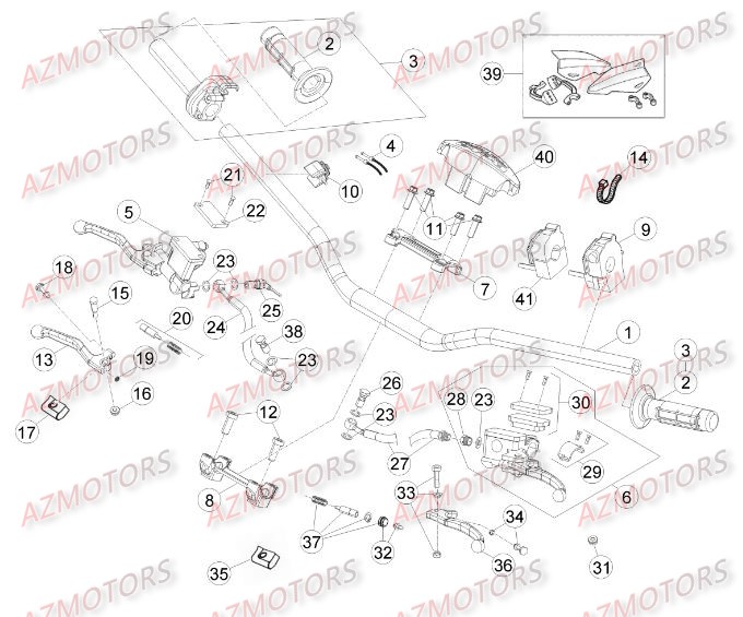 COMMANDES - GUIDON pour RR-4T-400-14