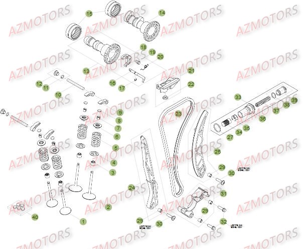 Cylindre   Culasse   Distribution 2 BETA Pièces Beta RR 4T 400 Enduro - 2014