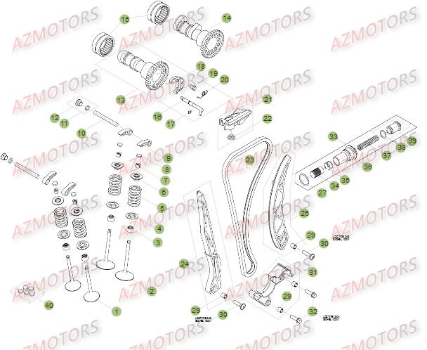 CYLINDRE   CULASSE   DISTRIBUTION 2 BETA RR 4T 400 14