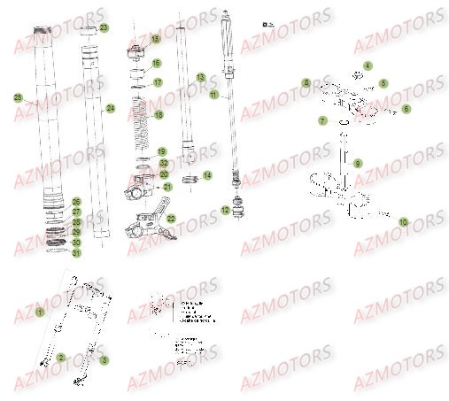 FOURCHE DU No SERIE 101107 A 149999 BETA RR 4T 400 14