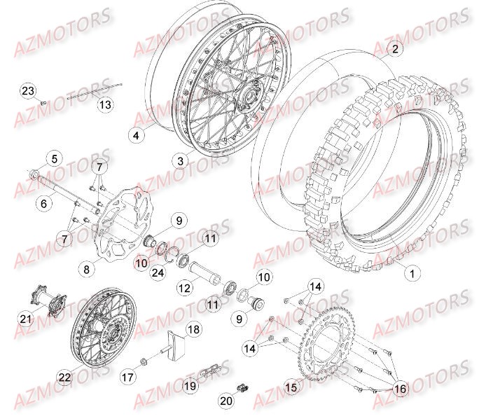 Roue Arriere BETA Pièces Beta RR 4T 400 Enduro - 2014