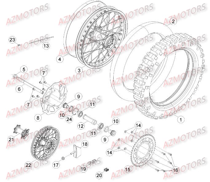 ROUE ARRIERE BETA RR 4T 400 14