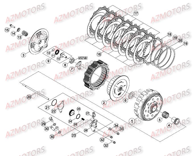 Transmission Principale   Embrayage BETA Pièces Beta RR 4T 400 Enduro - 2014