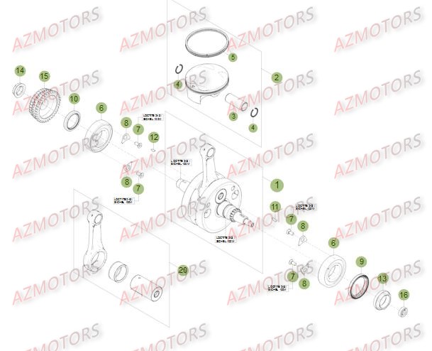 VILEBREQUIN - PISTON - CONTRE-ARBRE 2 BETA Pièces BETA RR 4T 400 - [2014]