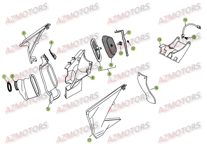 FILTRE AIRE RR-RS 4T pour BOITIER DU FILTRE de RR-4T-450-06