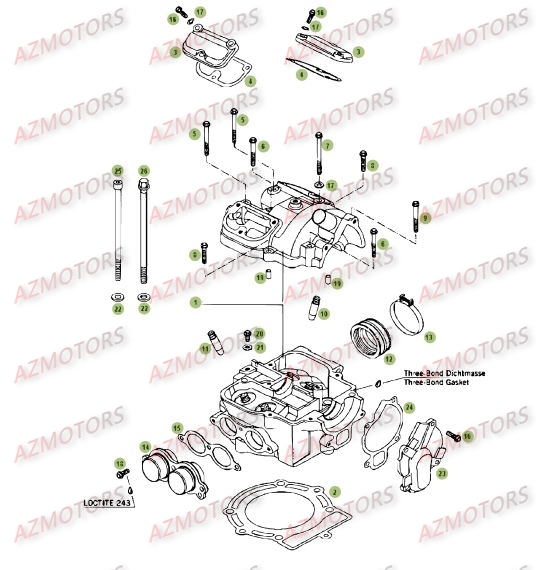 Cylindre Culasse Distribution BETA Pièces BETA RR 4T 450 - [2006-2005]