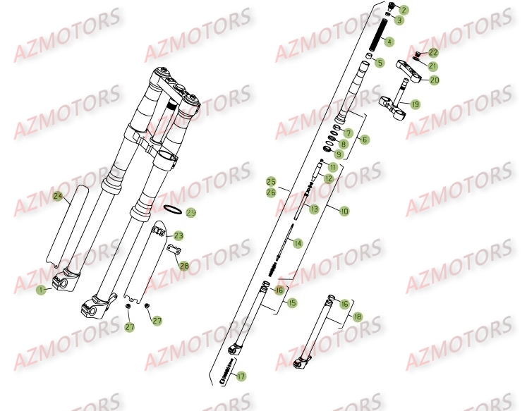 Fourche BETA Pièces BETA RR 4T 450 - [2006-2005]