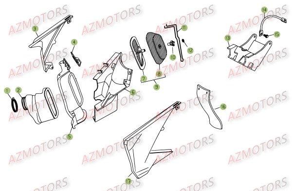 FILTRE AIRE RR-RS 4T pour BOITIER DU FILTRE de RR-4T-450-09