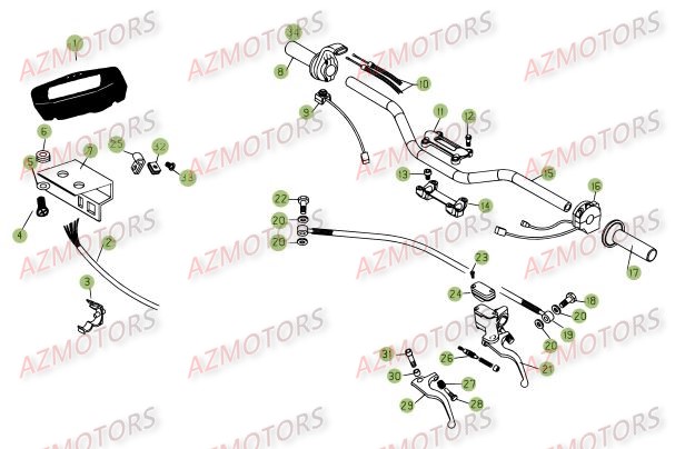 GUIDON RR 4T  07 BETA pour COMMANDES-GUIDON de RR-4T-450-09
