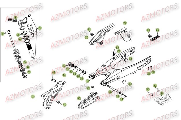 Fourche Arriere Suspension Ar BETA Pièces Beta RR 4T 450 Enduro - 2009