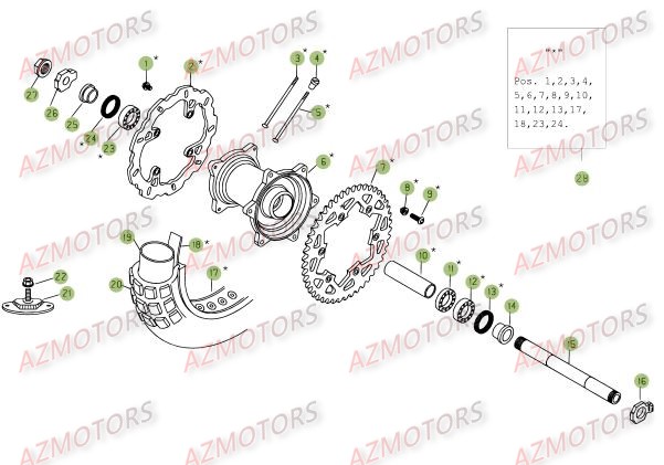 Roue Arriere BETA Pièces Beta RR 4T 450 Enduro - 2009