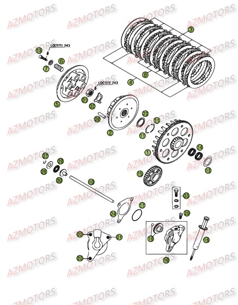 Transmission Principale Embrayage BETA Pièces Beta RR 4T 450 Enduro - 2009
