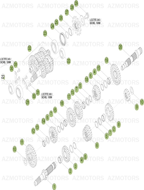 PIGNON DE TRANSMISSION SECONDA IRE BETA pour BOITE A VITESSES de RR-4T-450-11