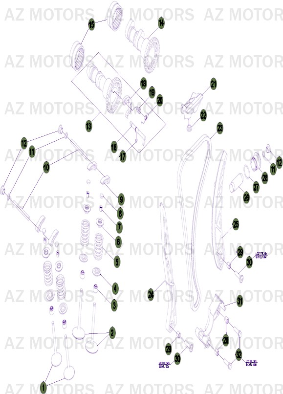 CYLINDRE   CULASSE   DISTRIBUTION 2 BETA RR 4T 450 11