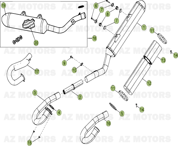 Echappement BETA Pièces Beta RR 4T 450 Enduro - 2011