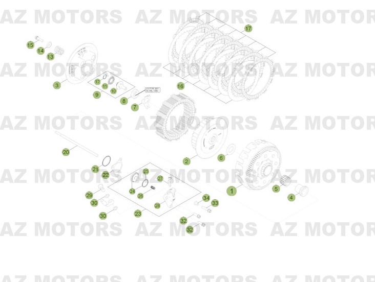 Embrayage Du No De Serie 200861 A 200946 BETA Pièces Beta RR 4T 450 Enduro - 2011