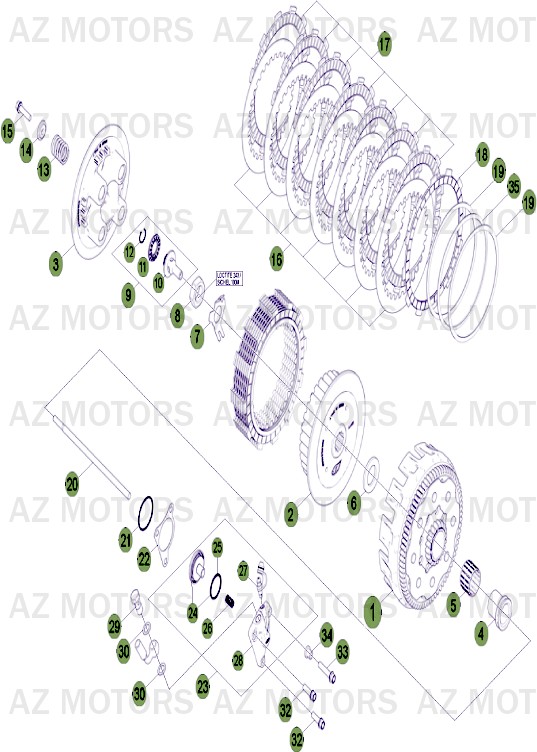 EMBRAYAGE Jusqu au No de Serie 200860 pour RR-4T-450-11