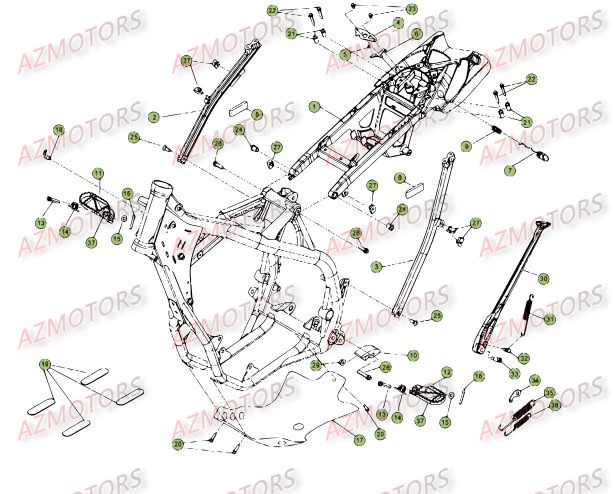 REPOSE-PIEDS BETA pour ACCESSOIRES DU CHASSIS de RR-4T-450-12