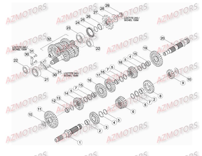 PIGNON DE TRANSMISSION SECONDA IRE BETA pour BOITE A VITESSES de RR-4T-450-12