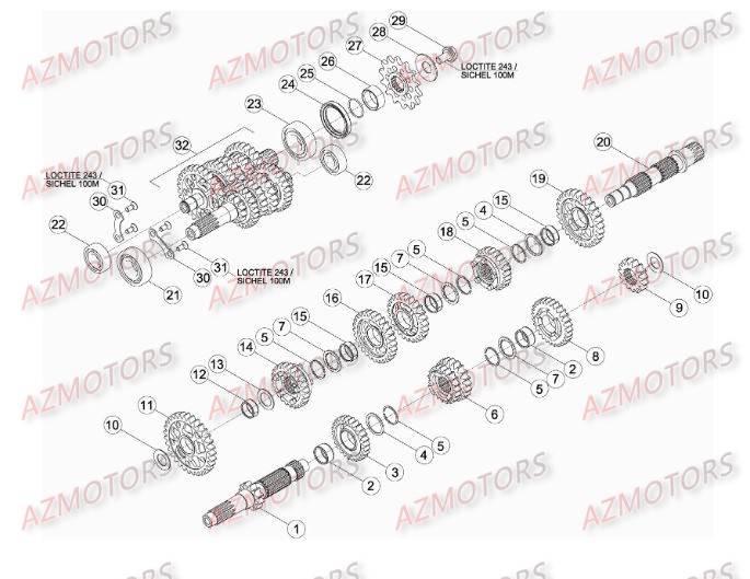 BOITE A VITESSES pour RR-4T-450-12