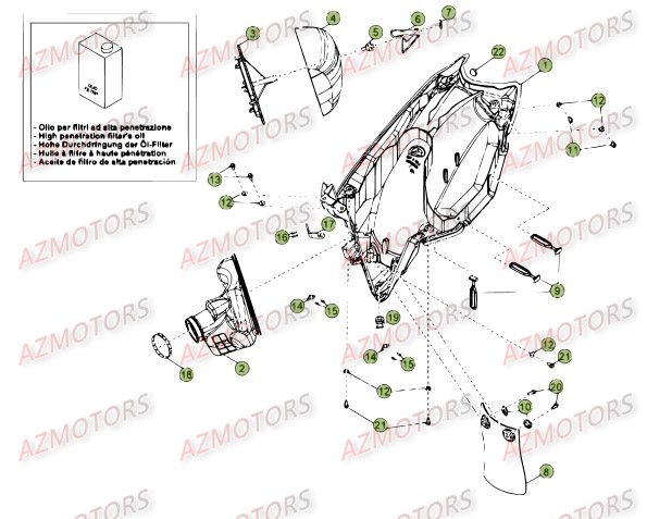 FILTRE AIR BETA pour BOITIER DU FILTRE de RR-4T-450-12