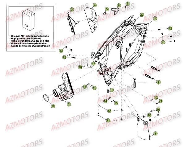 BOITIER DU FILTRE BETA Pièces BETA RR 4T 450 - [2012]