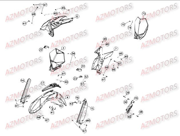 CARENAGES - RESERVOIR - SELLE 2 pour RR-4T-450-12