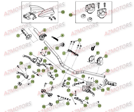 GUIDON RR 4T  07 BETA pour COMMANDES - GUIDON de RR-4T-450-12