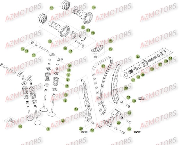 CYLINDRE   CULASSE   DISTRIBUTION 2 BETA RR 4T 450 12