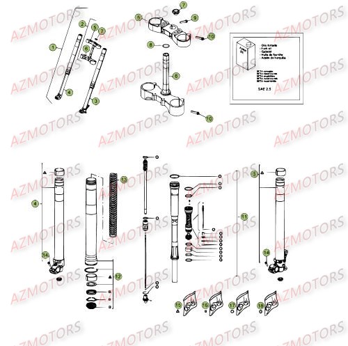 Fourche Du No Serie 250001 A 260000 BETA Pièces Beta RR 4T 450 Enduro - 2012