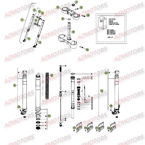 FOURCHE DU No SERIE 250001 A 260000 BETA RR 4T 450 12