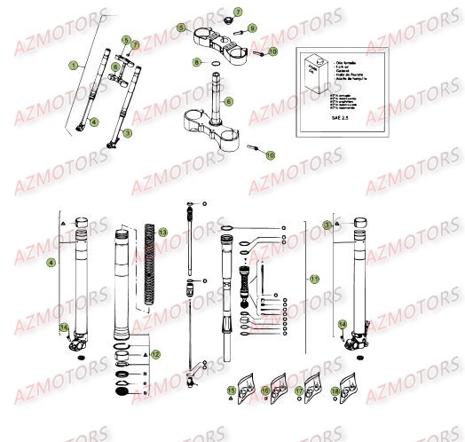 Fourche Du No Serie 260001 A 270000 BETA Pièces Beta RR 4T 450 Enduro - 2012