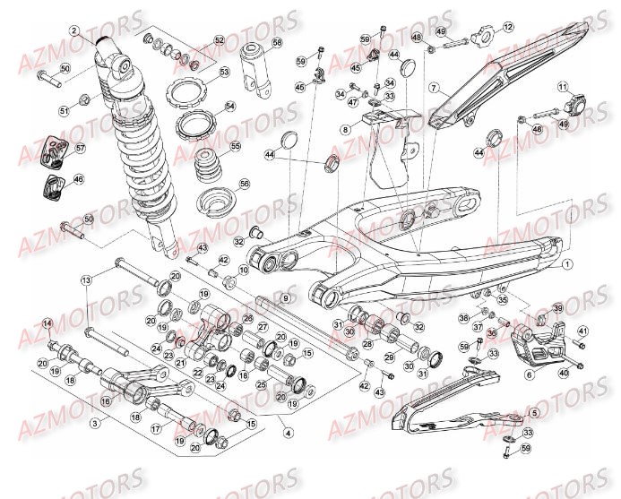 SUSPENSION ARRIERE pour RR-4T-450-12