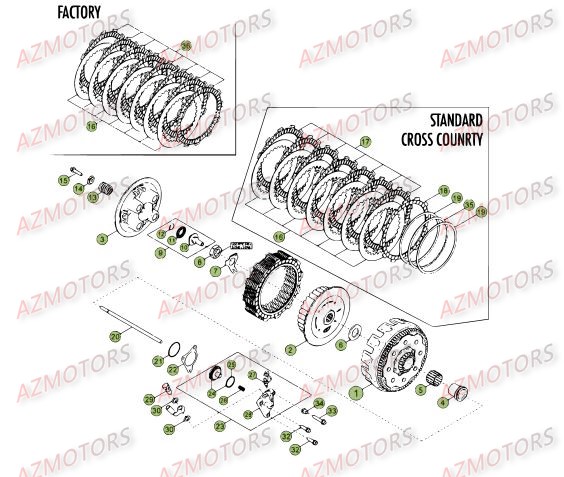 TRANSMISSION PRINCIPALE - EMBRAYAGE pour RR-4T-450-12