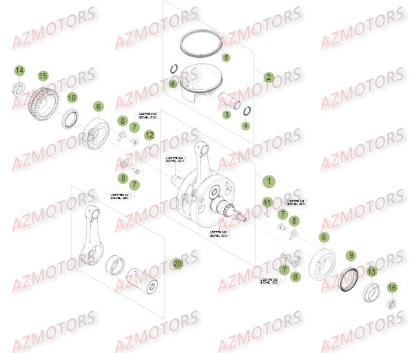 Vilebrequin   Piston   Contre Arbre 2 BETA Pièces Beta RR 4T 450 Enduro - 2012