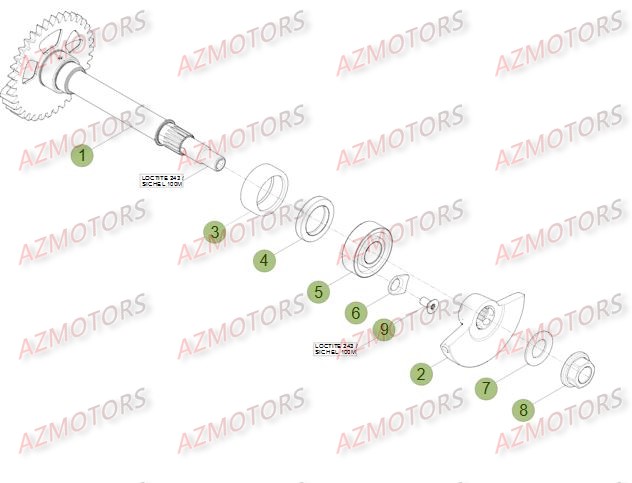 Vilebrequin   Piston   Contre Arbre BETA Pièces Beta RR 4T 450 Enduro - 2012
