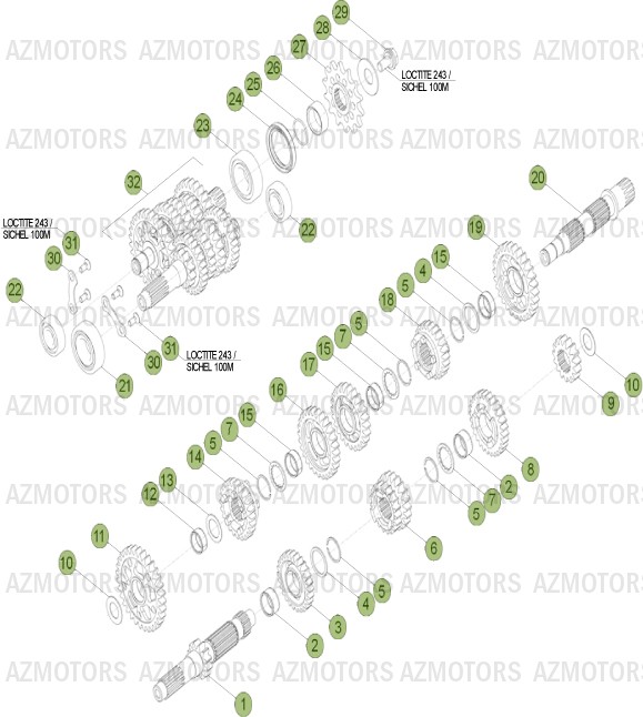 PIGNON DE TRANSMISSION SECONDA IRE BETA pour BOITE A VITESSES de RR-4T-450-13