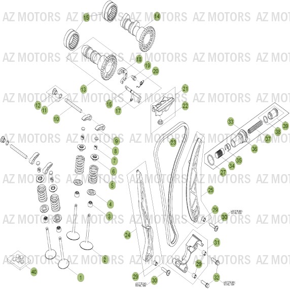 Cylindre   Culasse   Distribution 2 BETA Pièces Beta RR 4T 450 Enduro - 2013