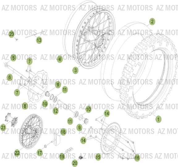 Roue Arriere BETA Pièces Beta RR 4T 450 Enduro - 2013