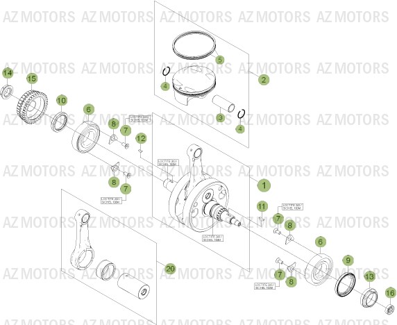 Vilebrequin   Piston Contre Arbre 2 BETA Pièces Beta RR 4T 450 Enduro - 2013