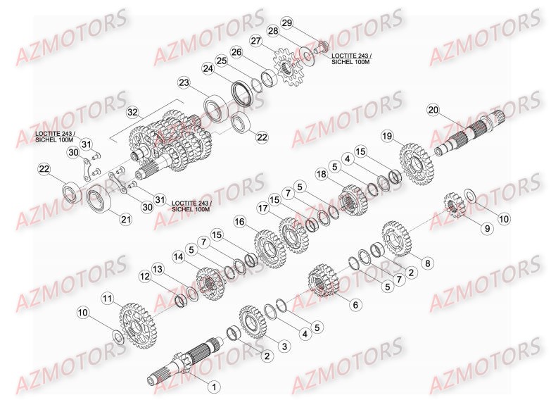 PIGNON DE TRANSMISSION SECONDA IRE BETA pour BOITE A VITESSES de RR-4T-450-14