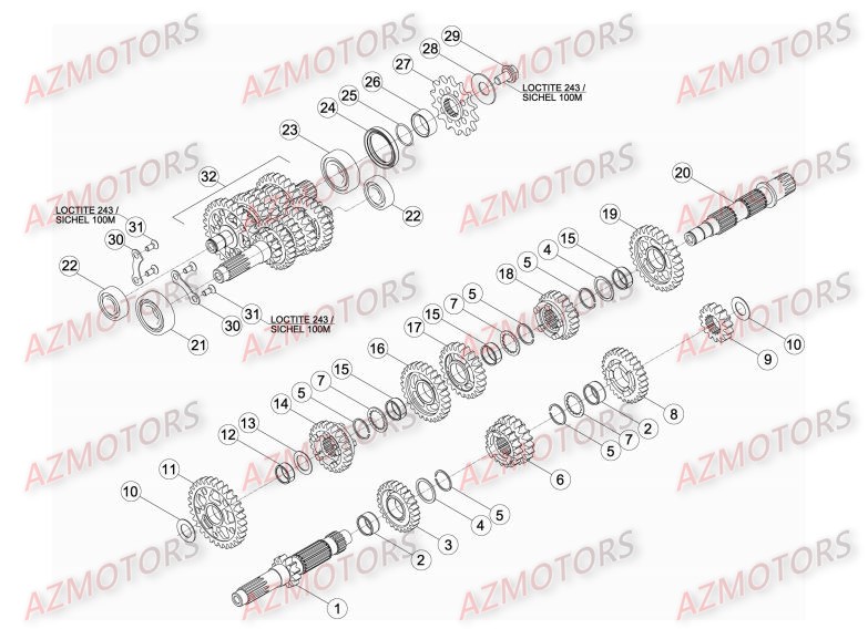 BOITE A VITESSES pour RR-4T-450-14