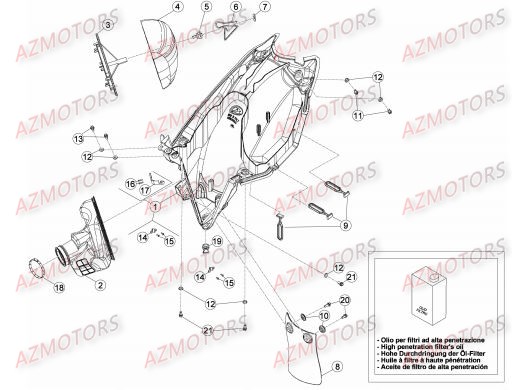 FILTRE AIR BETA pour BOITIER DU FILTRE de RR-4T-450-14