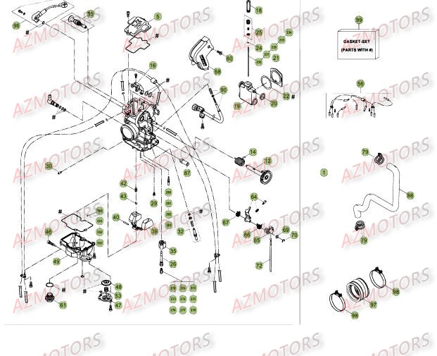 Carburateur BETA Pièces Beta RR 4T 450 Enduro - 2014