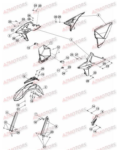 CARENAGES - RESERVOIR - SELLE 2 pour RR-4T-450-14