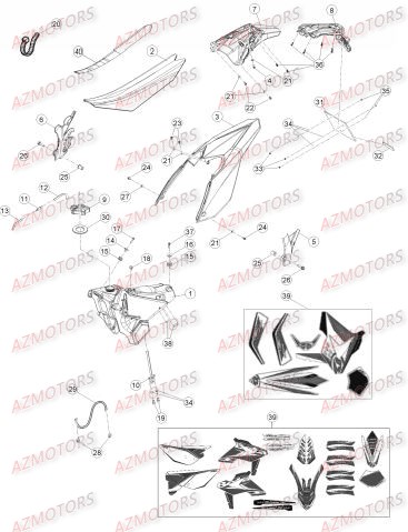 CARENAGES - RESERVOIR - SELLE pour RR-4T-450-14